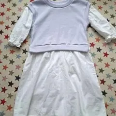 【partypick】120♡重ね着風ワンピース♡7分袖