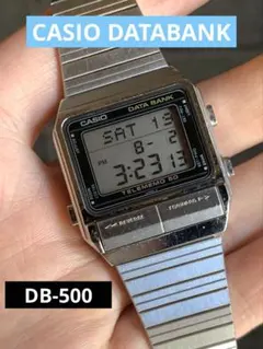 CASIO カシオ DATA BANK データバンク DB-500 腕時計 80's Vintage CASIO DATABANK DB-500 JAPAN シルバー 電池新品 豆球