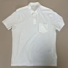 美品 PRADA プラダ　ホワイト ポロシャツ ストライプ付きMサイズ 美品 PRADA プラダ ホワイト ポロシャツ ストライプ付きMサイズ PRADA