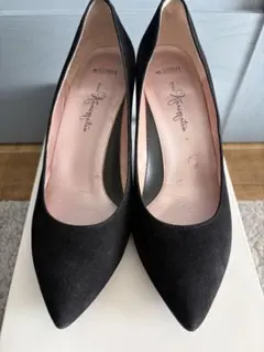 kanematsuカネマツスエードパンプス黒23.5ポインテッドトゥフォーマル