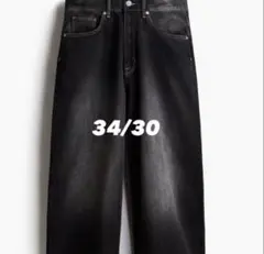 H&M スーパーバギー　デニム　34/30