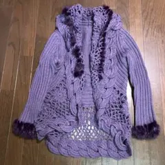 CICCARELLO カーディガン　ラビットファー付き