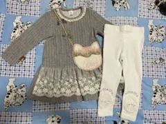 グレー ワンピースとレギンスセット 90cm