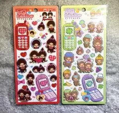 ★24時間以内発送 モンチッチ 平成はっぴーフォン ステッカー 2枚セット③★