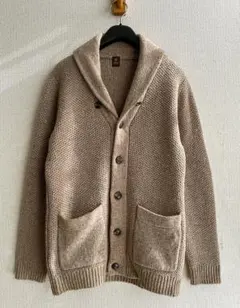 タケオキクチTAKEO KIKUCHIショールカラーカーディガン♪エルボーパッチ