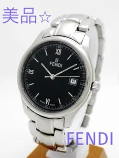 フェンディ　ラウンドメンズウォッチ　黒文字盤　クォーツ　2ot00276のサムネイル