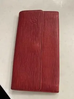 Louis Vuitton レザー 長財布 赤ジャンク