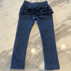 デニムブルー フリル付きパンツ 110cm
