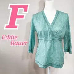 Eddie Bauer ミントグリーン 七分袖ブラウス F カットソー