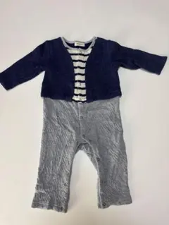 センスオブワンダー　ストライプ カーディガン付きロンパース 80cm