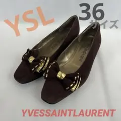 Yves Saint Laurent ブラウンリボンパンプス　36サイズ