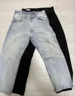 【2点セット‼️】 ZARA BAGGY FIT バギーフィットデニム
