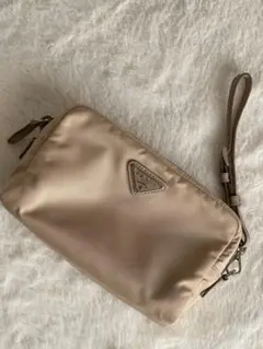 PRADA ベージュ ナイロン ポーチ