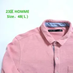 23区HOMME 吸水速乾 長袖ポロシャツ ピンク サイズ48 オンワード樫山