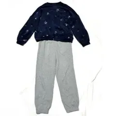 【特別企画】ルームウェアセット 刺繍入りネイビーカットソー＆グレーパンツ