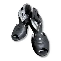 【美品】　フィットフィット　レザーサンダル　ブラック　厚底　レディース
