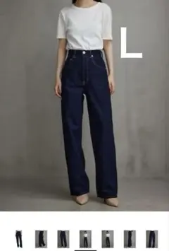 AZUL BY MOUSSY ハイウエストストレートデニム　インディゴのサムネイル