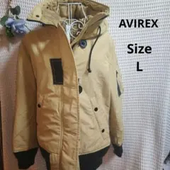 【人気☆使いやすい☆AVIREX】クリーム　黒　ジャケット　サイズLのサムネイル