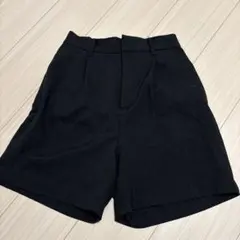 LOWRYS FARMブラック ハイウエスト ショートパンツ