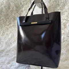 破格✅GUCCI グッチ エナメル トートバッグ サブバッグ ブラウン