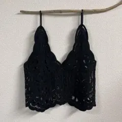 mystic ブラックレースキャミソール