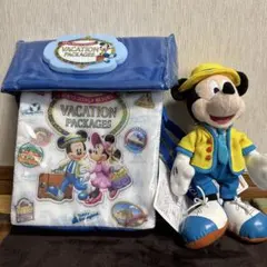 ディズニーリゾート・バケパ　ポップコーンケースとぬいぐるみバッジ