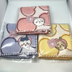 新品 ちいかわ うさぎ ハチワレ ハンカチ タオルハンカチ 3枚セット ハート柄