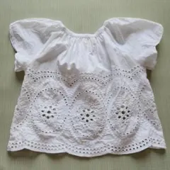 Zara Girls 刺繍レースブラウス ホワイト 116cm