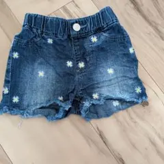 花柄刺繍デニムショートパンツ80cm