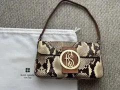希少 kate spade パイソン型押し ブラウン ゴールドチェーン➕ - メルカリ