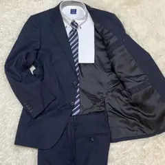 希少 高級 トゥモローランド シルク混セットアップスーツ ネイビー