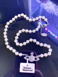 Vivienne Westwood パールチョーカートップはシルバーのオーブ