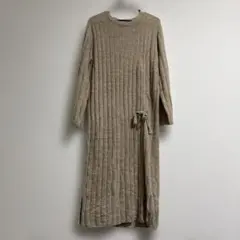 ジェラートピケ 調温スムーズィーブラインドリブドレス ニットワンピース