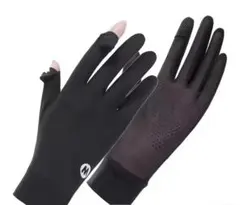 滑り止め付きUVカット手袋 2指出しUPF50+ 新品