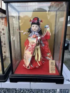 福をもたらす市松人形女の子美品 赤い花京友禅柄着物 共箱付き 楽天