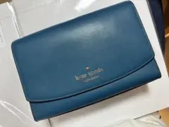 kate spade 青い合成皮革バッグ
