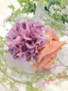 【コサージュ　卒業入学発表会に】ラベンダーダリア&サーモンローズ　2way