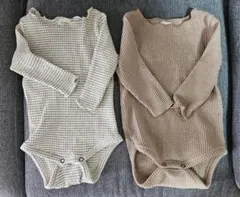 ロンパース・カバーオール 2点セット（チェック柄・無地）