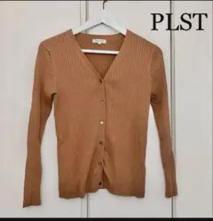 PLST リブニットカーディガン　Vネック　Mサイズ　ブラウンのサムネイル