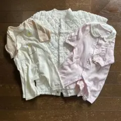 ホワイト キルティングロンパースなど3点