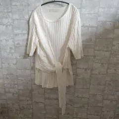 R JUBILEE/アール ジュビリーRIB TIE KNIT：カットソー