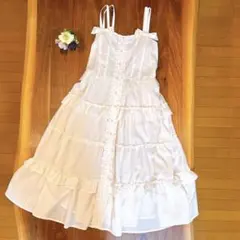 【axes femme kawaii】フリルティアードワンピース　アクシーズ