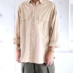 Porter Classic ポータークラシック　ロールアップシャツ　ベージュのサムネイル