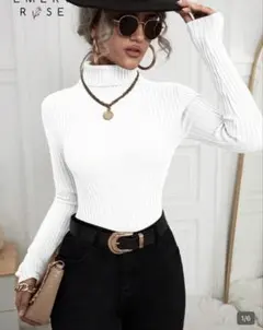 完売品 shein ホワイト タートルネック