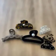 ヘアクリップ 6個まとめ売りベージュ 黒 白
