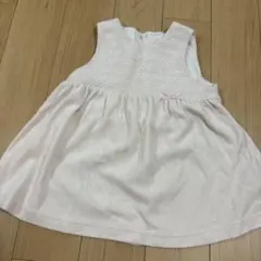 ホワイトノースリーブワンピース 80