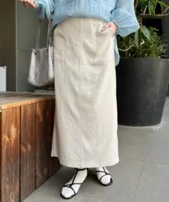 CIAOPANIC TYPY テックリネンすっきりベイカーIラインスカート M