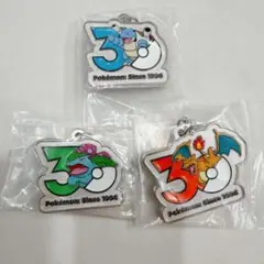 ポケモン30周年メタルチャームマスコット♡3点セット