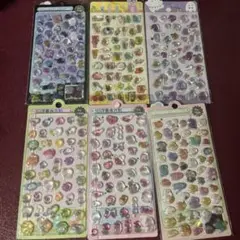 硬い立体シールセット 6シート 多色