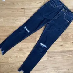 JEANASIS スキニーデニム インディゴブルー ダメージジーンズ